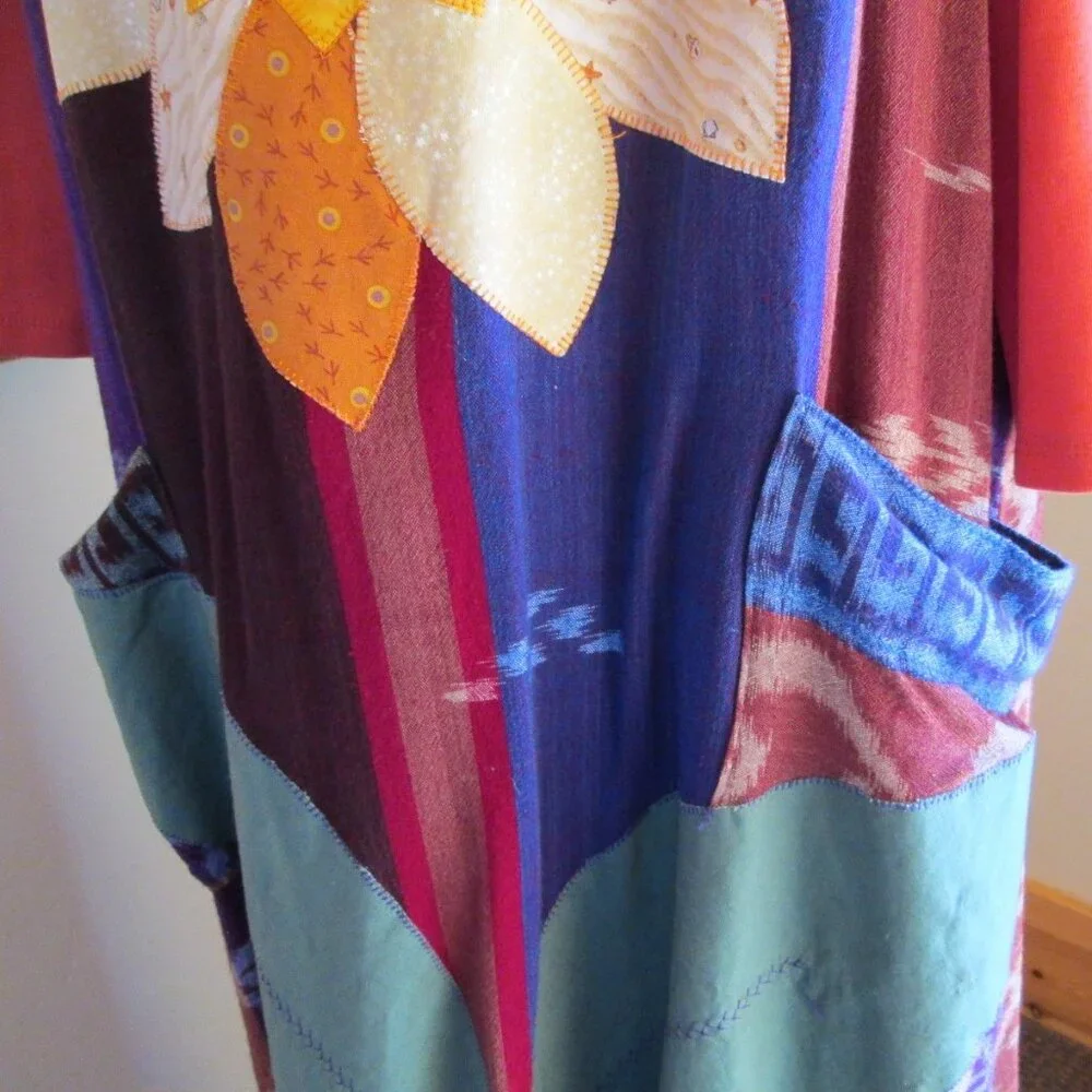 Lg. Cotton Custom Designed Applique Jumper with Orange Coldwater Creek Top - Picture 4 of 9